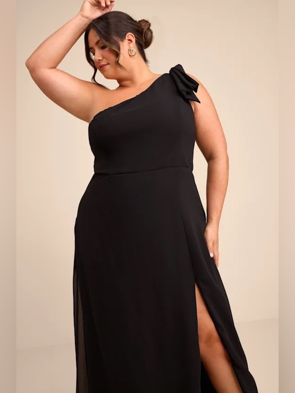 Lulus Simply Brilliant Black One-Shoulder Bow Maxi Dress - Picture 6 of 10